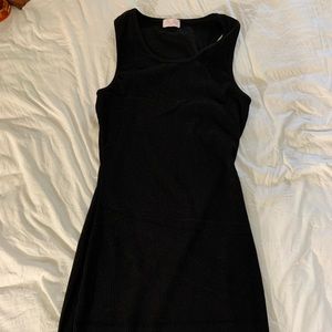 Pink Lily Ribbed Bodycon Dress